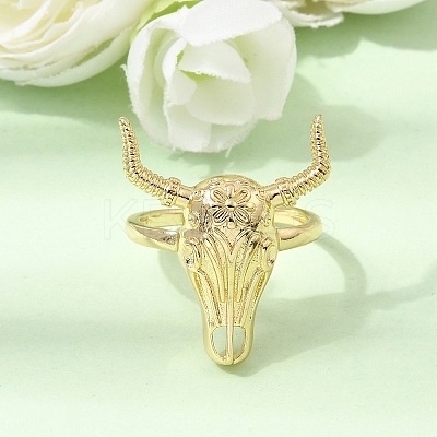 Brass Cuff Open Rings for Women RJEW-F216-04G-1