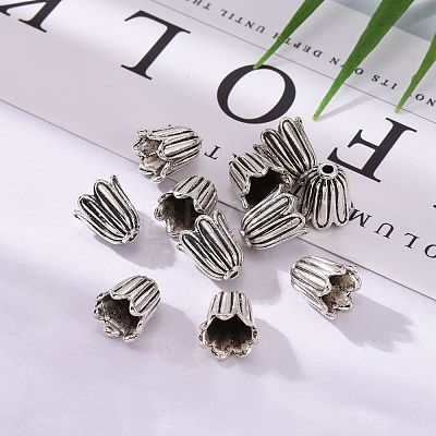 Tibetan Style Alloy Caps X-TIBEB-00864-AS-NR-1