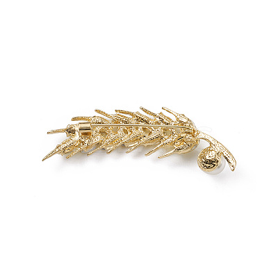 Rhinestone Wheat Brooch Pin with Plastic Pearl Beaded PALLOY-K002-02KCG-01-1