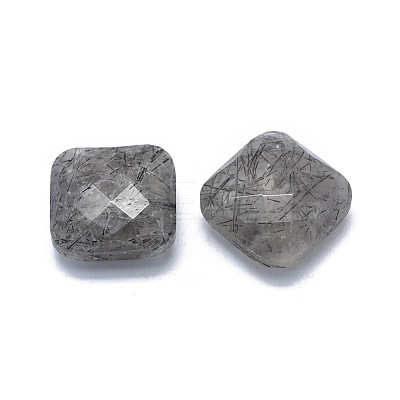 Natural Tourmalinated Quartz/Black Rutilated Quartz Cabochons G-L514-013-1