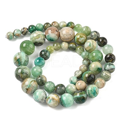 Natural Green Line Jasper  Graduated Beads Strands G-F830-A01-01-1