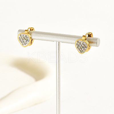 Elegant Vintage Style Heart 201 Stainless Steel Hoop Earrings FS6217-1