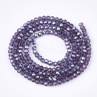 Electroplate Glass Beads Strands EGLA-T013-04E-1