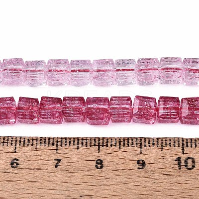 Crackle Transparent Glass Beads Strands GLAA-N062-6mm-08-1