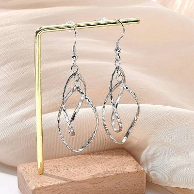 Tarnish Resistant 304 Stainless Steel Dangle Earrings EJEW-L215-47P-1