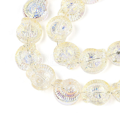 Electroplate Transparent Glass Beads Strands EGLA-S190-05B-1