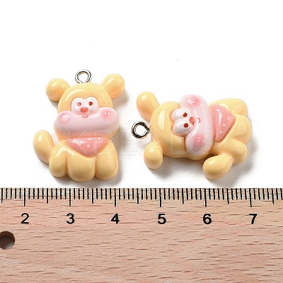 Opaque Resin Puppy Pendants LS-RESI-R444-02E-1