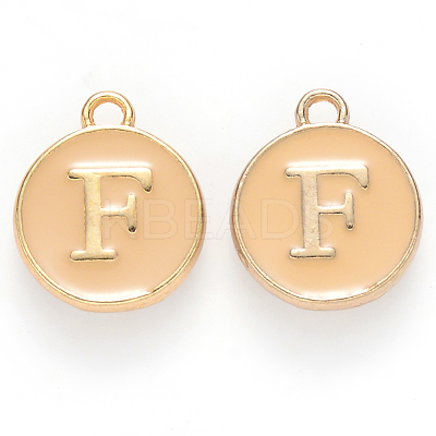 Golden Plated Alloy Enamel Charms ENAM-S118-06F-1