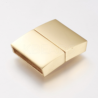 304 Stainless Steel Magnetic Clasps with Glue-in Ends STAS-I011-15G-1