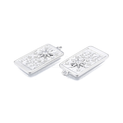Brass Micro Pave Clear Cubic Zirconia Pendants KK-G432-18P-1