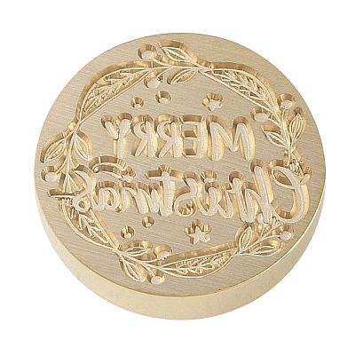Merry Christmas Series Wax Seal Brass Stamp Head LS-AJEW-M037-01G-05-1