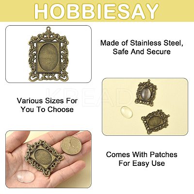 DIY Rectangle Pendant Making Kits DIY-FS0009-38-1