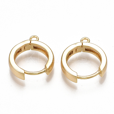 Brass Huggie Hoop Earring Findings X-KK-S350-069G-1