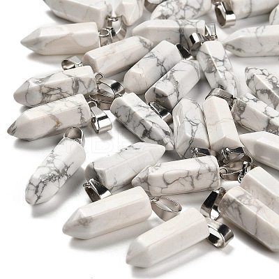 Natural Howlite Pendants G-Z067-07P-07-1