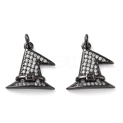 Rack Plating Brass Micro Pave Clear Grade AAA Cubic Zirconia Pendants KK-M280-06B-1