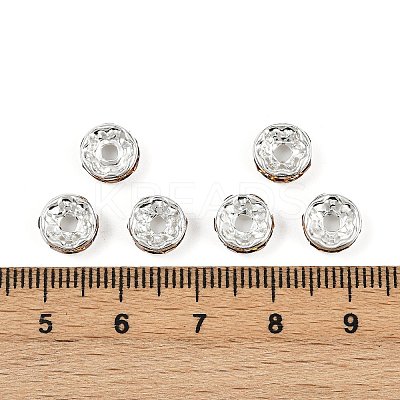 Brass Rhinestone Spacer Beads X-RB-A014-Z8mm-17S-1