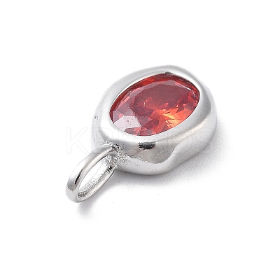 925 Sterling Silver Cubic Zirconia Oval Charms STER-S006-01S-G-1