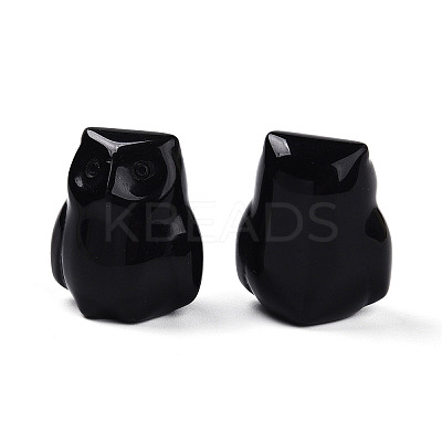 Natural Obsidian Owl Display Decorations G-N345-04G-1
