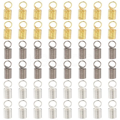 60Pcs 3 Colors Iron Cord End IFIN-YW0003-23-1