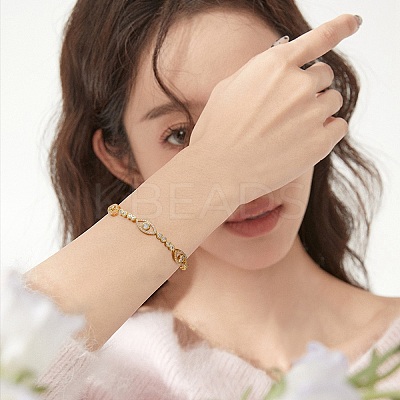 Horse Eye Cubic Zirconia Slider Bracelet BJEW-SZ0002-08D-1
