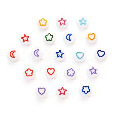 White Opaque Acrylic Beads MACR-YW0001-19F-1