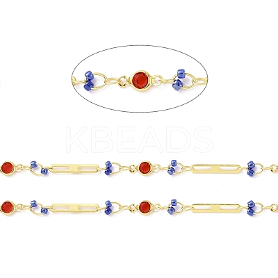 Real 18K Gold Plated Brass Oval & Flat Round Link Chains CHC-F844-10D-1