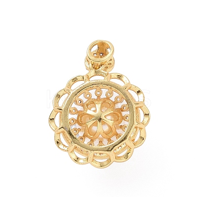 Eco-friendly Rack Plating Brass Micro Pave Cubic Zirconia Pendants KK-F843-16G-1
