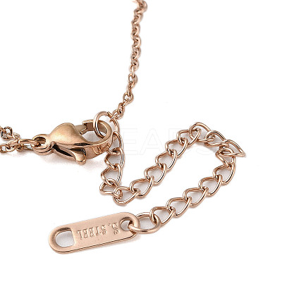 Roman Numerals Stainless Steel Link Bracelets LS-BJEW-L689-01RG-1