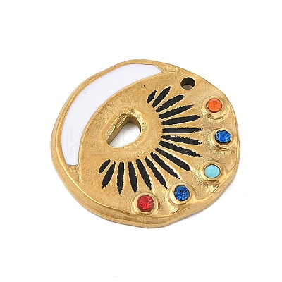 304 Stainless Steel Enamel Pendants STAS-E547-02G-01-1