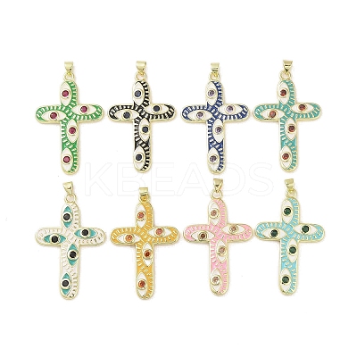 Real 18K Gold Plated Brass Enamel Pendants KK-A209-29G-1
