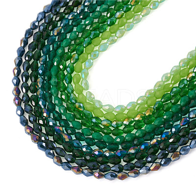 10Strands 10 Colors Transparent Glass Beads Strands EGLA-TA0013-24B-1