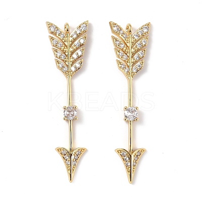 Brass Micro Pave Clear Cubic Zirconia Pendants KK-E068-VF295-1