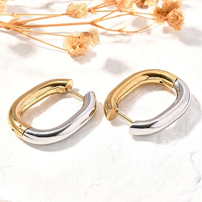 Rectangle Ion Plating(IP) 304 Stainless Steel Hoop Earrings for Women X-EJEW-L287-059GP-1