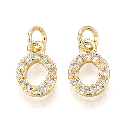 Brass Micro Pave Clear Cubic Zirconia Charms KK-N241-001O-1