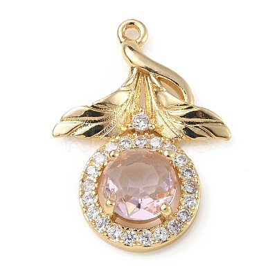 Brass with K9 Glass & Rhinestone Pendants KK-C024-09KCG-01-1