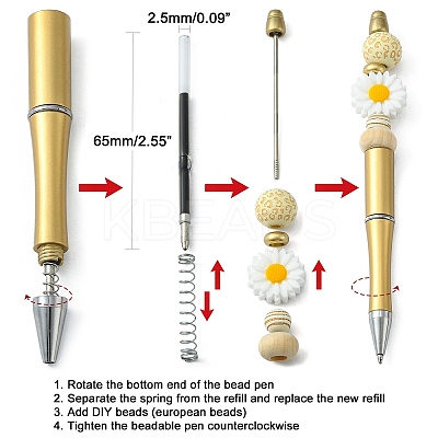 Plastic Beadable Pens LS-AJEW-L082-A10-1