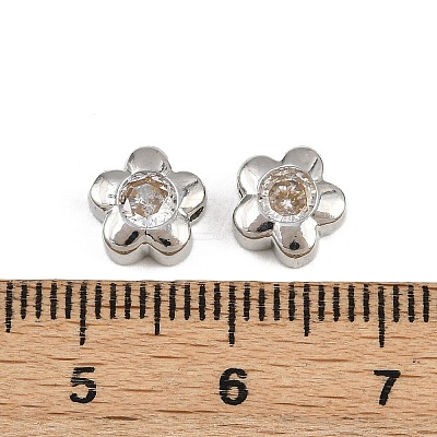 Brass Micro Pave Cubic Zirconia Beads KK-A269-56P-1