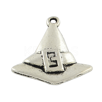 Witch Hat Tibetan Style Alloy Pendants TIBEP-Q050-04AS-RS-1