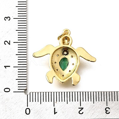 Brass Micro Pave Cubic Zirconia Pendants KK-B128-01G-1