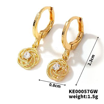 Fashionable Copper Inlaid Zircon Hoop Earrings UQ9075-3-1