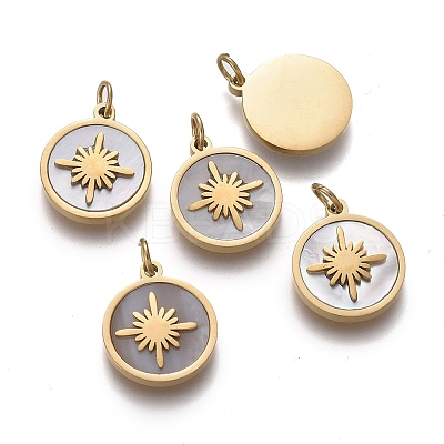 Natural Shell Charms X-STAS-H100-03G-1
