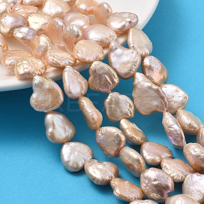 Natural Baroque Keshi Pearl Beads Strands PEAR-P064-07B-02C-1