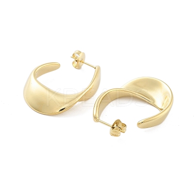 Ion Plating(IP) 304 Stainless Steel Twist Teardrop Stud Earrings EJEW-P258-25G-1