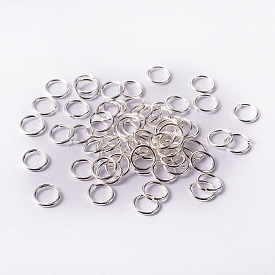 Silver Color Plated Brass Open Jump Rings X-JRC8MM-S-1