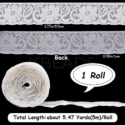 5M Nylon Elastic Lace Trim OCOR-GF0003-76A-1