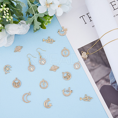 54Pcs 9 Style Alloy Pendants FIND-FH0007-18-1