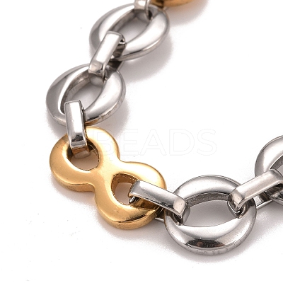 PVD Vacuum Plating 304 Stainless Steel Infinity Link Chains Necklace STAS-E160-14GP-1