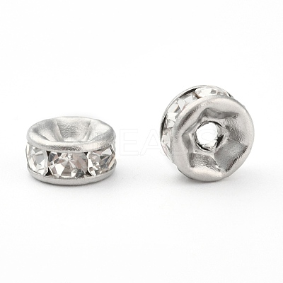316 Surgical Stainless Steel Crystal Rhinestone Spacer Beads X-STAS-N032-06P-1