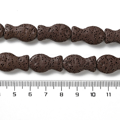 Fish Dyed Natural Lava Rock Beads Strands G-O126-01A-02-1