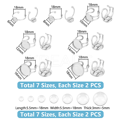 201 Stainless Steel Cuff Pad Ring Settings DIY-UN0055-90-1